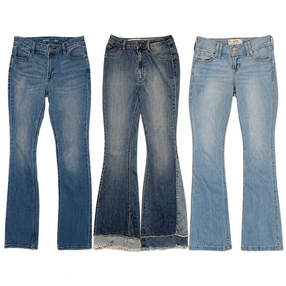 Women's Y2K Jeans Bundle Mixed Sizes Low Rise Bootcut Flare Distressed Lot 3
